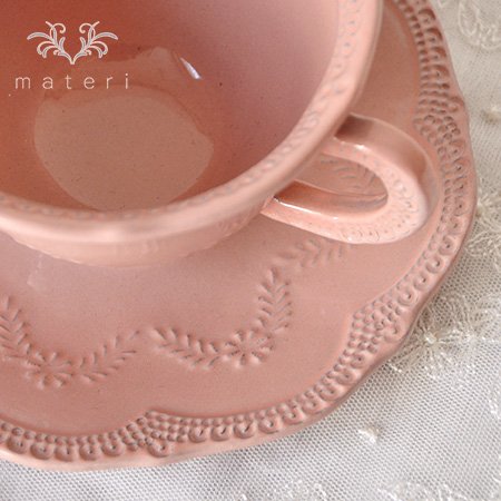 Amazon.co.jp: ピンク レース カップ＆ソーサー LaCeramicaVBC